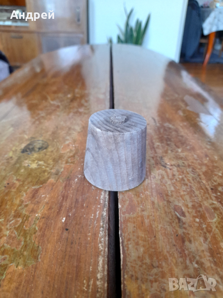 Стара дървена запушалка,тапа #2, снимка 1