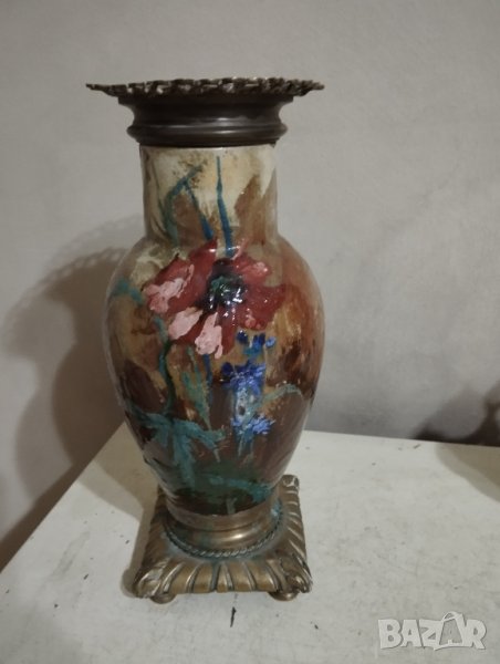 стара бранзова ваза, снимка 1