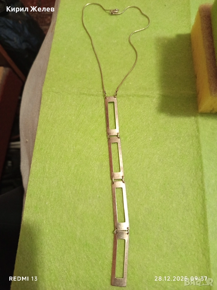 Сребърен гердан колие Ретро Арт бижу майсторска изработка 25626, снимка 1