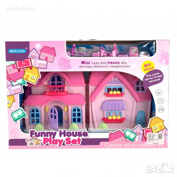 Къща за кукли с oбзавеждане Funny House, снимка 1