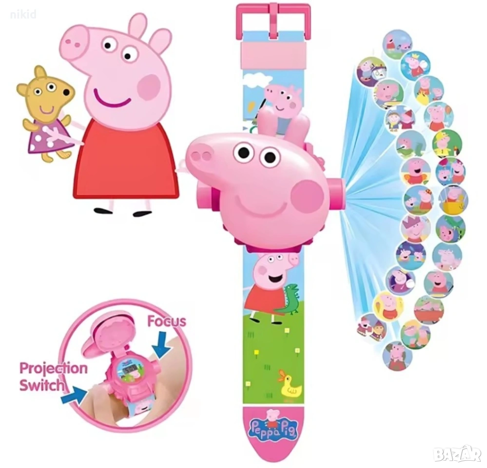 3D Пепа Пиг peppa pig детски часовник прожектор, снимка 1