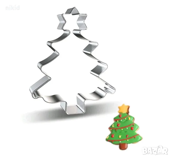 елха със звезда метална форма резец Коледни сладки тесто бисквитки украса меденки , снимка 1