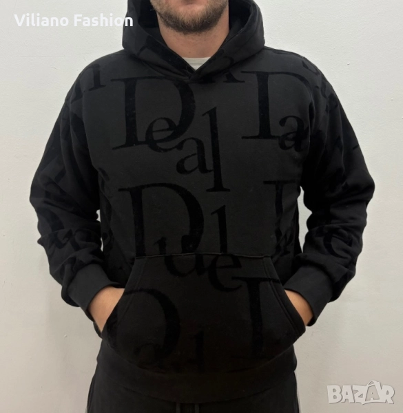 Мъжки суичър с велурена щампа, снимка 1