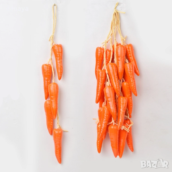 6088 Изкуствени моркови на връзка, 60 см, снимка 1