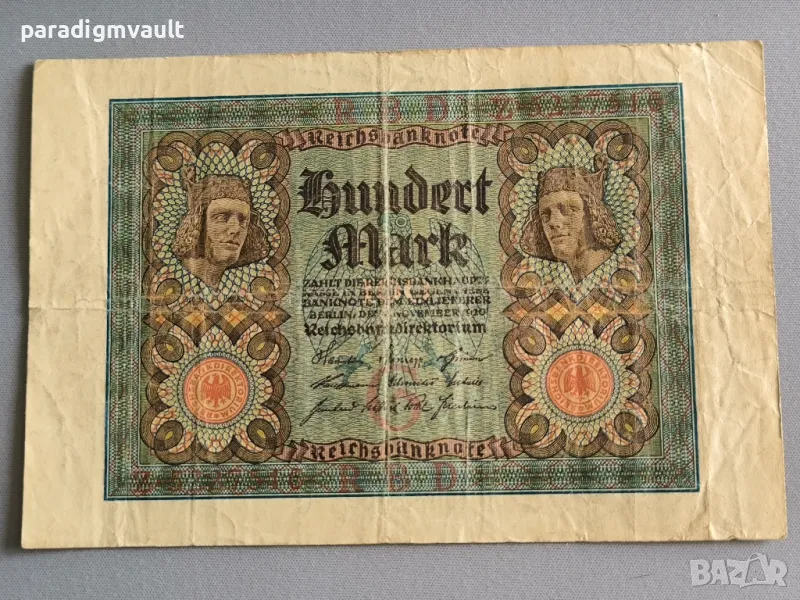 Райх банкнота - Германия - 100 марки | 1920г., снимка 1