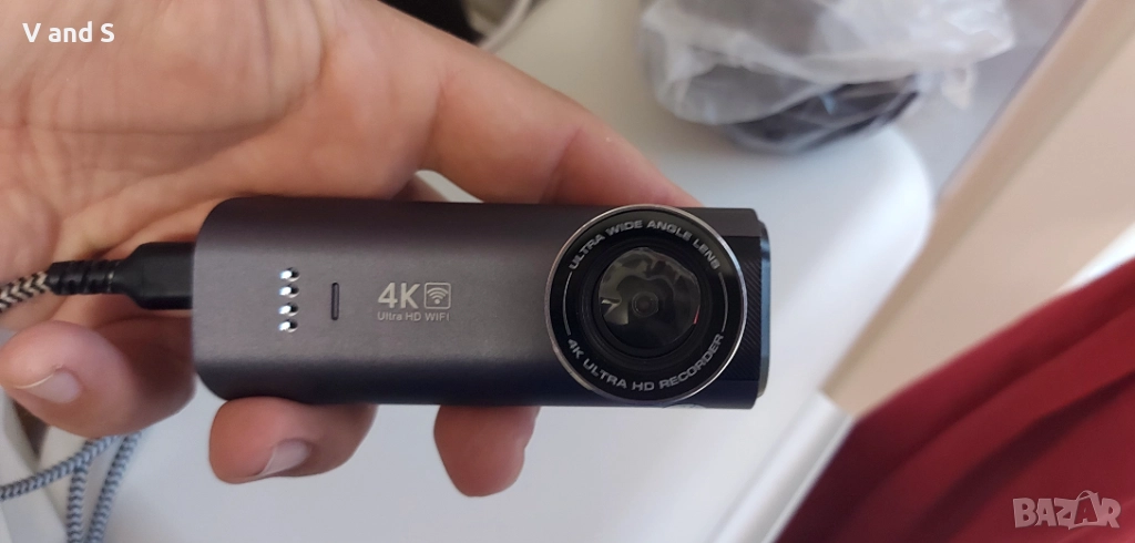 видеорегистратор за кола 4К отпред и отзад, мини WiFi видеорегистратор за кола със супер нощно вижда, снимка 1