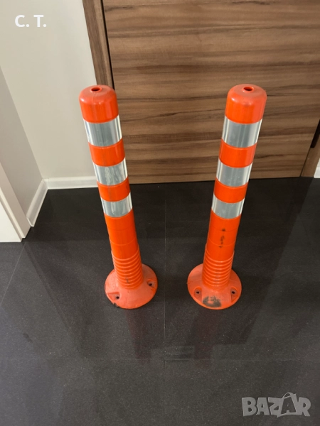 2 бр Ограничително сигнално гъвкаво колче 75см. от термопл. еластомер, снимка 1