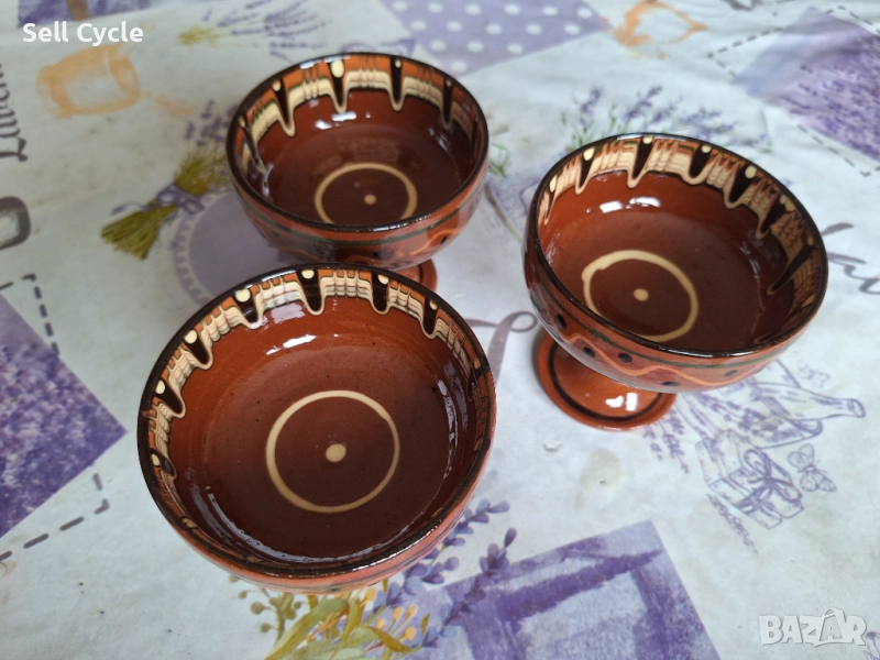 ✅ТРОЯНСКА КЕРАМИКА ВИСОКИ КУПИЧКИ/ЧАШКИ ЗА ДЕСЕРТ ИЛИ ДРУГО❗, снимка 1