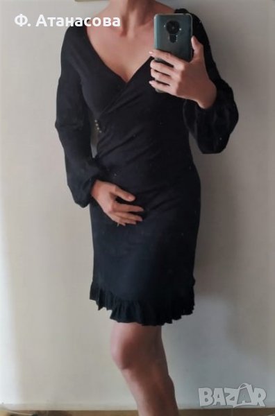 Перфектна есенно-зимна рокля MANGO МАНГО, памук и вълна, размер С-М, снимка 1