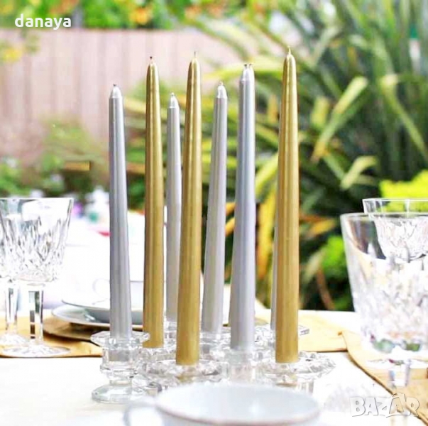 2767 Дълга свещ за декорация на маса, 25см, снимка 1