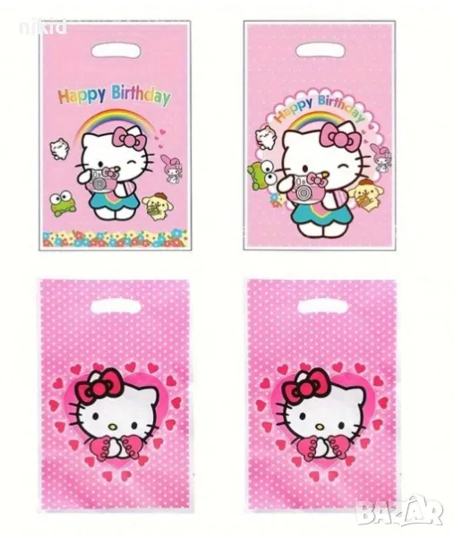 Коте Кити Hello Kitty 10 бр торбички за сладки подарък рожден ден парти, снимка 1