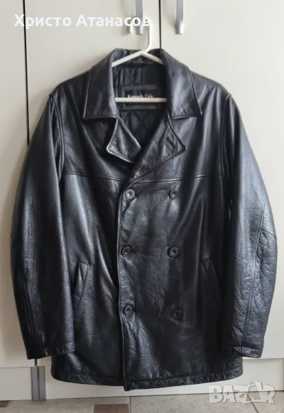 Черно мъжко кожено яке Кenneth Cole, без забележки , снимка 1