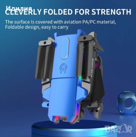 Дрон F190 с 4K камера, LED светлини и WiFi – Черен модел с висока маневреност и интелигентни функции, снимка 5 - Дронове и аксесоари - 51692517