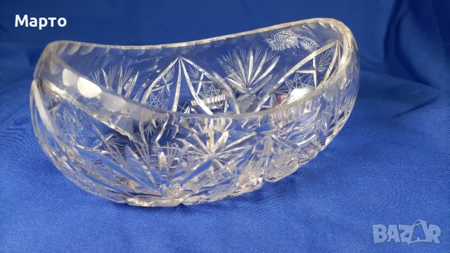 Кристална фруктиера, бонбониера, масивна, гондола, снимка 3 - Прибори за хранене, готвене и сервиране - 50174414