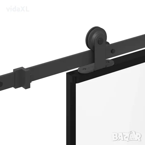 vidaXL Плъзгаща се врата с обков 102,5x205 см Закалено стъкло&Алуминий, снимка 4 - Входни врати - 56147082