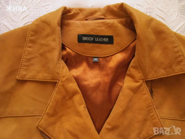 ЕСТЕСТВЕНА КОЖА на BROCH LEATHER дамско кожено яке, снимка 6 - Якета - 49661855