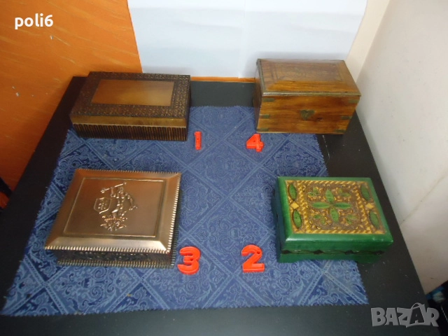 8 ретро дървени кутии  за цигари,бижута,лекарства,табакери и др, Кутия