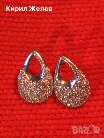 ПРЕКРАСНИ СКЪПОЦЕННИ СРЕБЪРНИ НЕЖНИ АРТ ОБЕЦИ РОДИРАНО СРЕБРО 925 с ФАСЕТИРАНИ ЦИРКОНИ 38756, снимка 5 - Обеци - 41730328