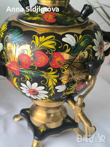 Руски самовар рисуван , снимка 5 - Антикварни и старинни предмети - 53684960