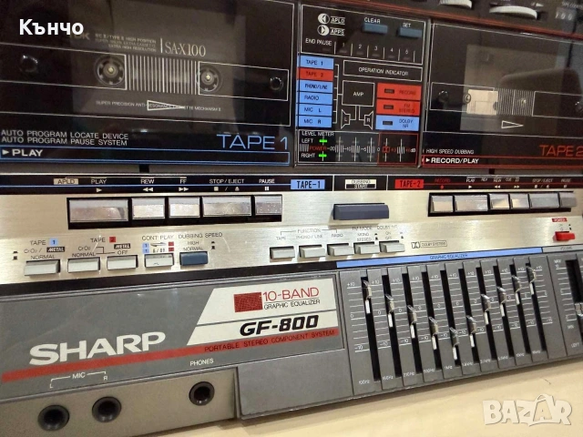 SHARP GF 800 работещ, снимка 2 - Радиокасетофони, транзистори - 53295659