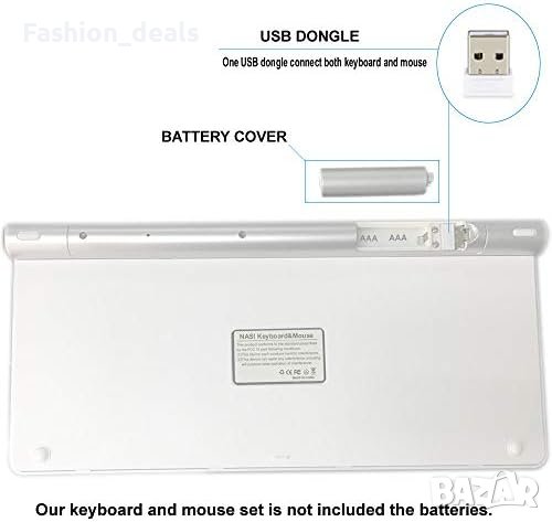 Нова Безжична клавиатура и мишка USB донгъл Съвместими с iMac MacBook, снимка 5 - Аксесоари за Apple - 41896061