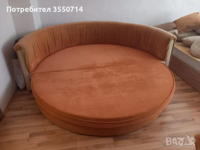 Разтегателен диван- кръгъл, снимка 4 - Дивани и мека мебел - 53622781