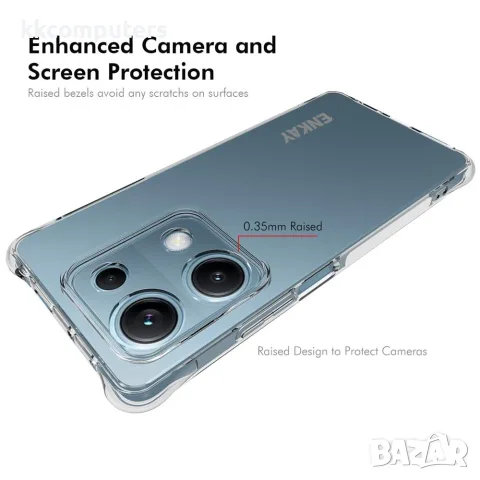 ENKAY HAT PRINCE за Xiaomi Redmi Note 14S 4G Прозрачен Удароустойчив TPU Калъф с Неплъзгащи Ленти и , снимка 3 - Калъфи, кейсове - 56164699
