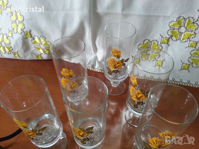 Ретро стъклени чаши , снимка 4 - Антикварни и старинни предмети - 40780674