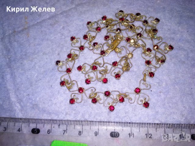 СТАРИННА БРОНЗОВА ПОСРЕБРЕНА АРТ НУВО ОГЪРЛИЦА с ФАСЕТИРАН ГРАНАТ РЪЧНА ФИЛИГРАННА ИЗРАБОТКА 38456, снимка 8 - Антикварни и старинни предмети - 41395958