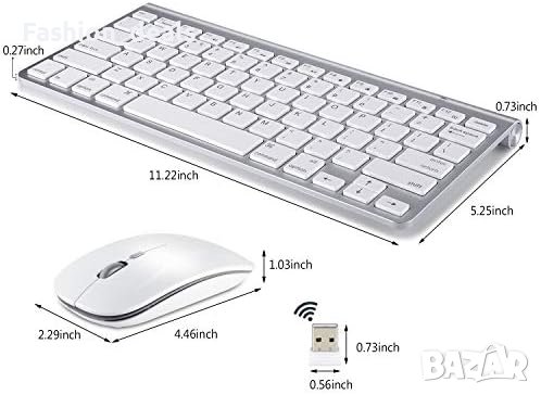 Нова Безжична клавиатура и мишка USB донгъл Съвместими с iMac MacBook, снимка 3 - Аксесоари за Apple - 41896061