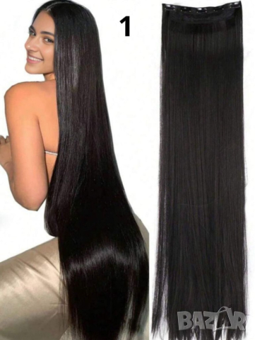 Качествена дълга коса/ цял екстеншън за по-голям обем и дължина на косата 100гр, дължина 60см, снимка 2 - Други - 44733592