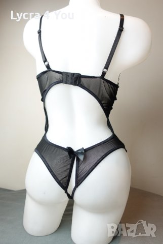 Еротично черно боди с отворен бюст и дъно прашка S/M размер, снимка 10 - Бельо - 39843002