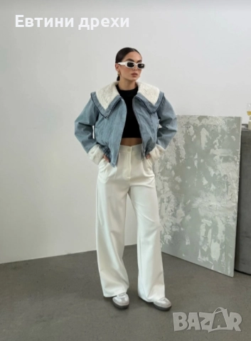 Нови дамски дънкови якета с пух, снимка 2 - Якета - 51955859