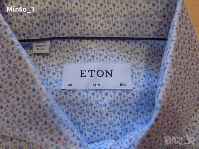 риза eton тениска блуза потник яка оригинална мъжка размер M, снимка 4 - Ризи - 40210335