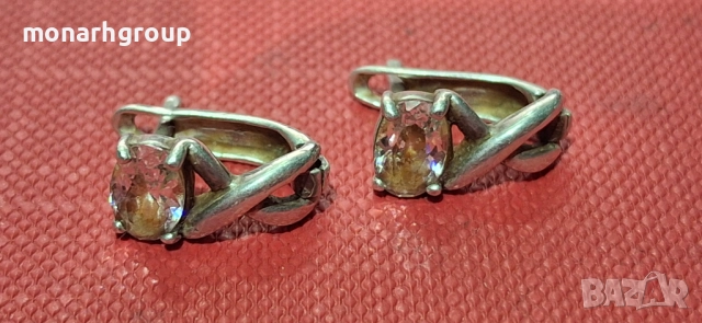 Сребърни обеци, снимка 2 - Обеци - 52436507