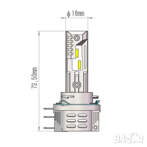 LED крушки A8 H15 36W комплект 2 броя, снимка 3 - Аксесоари и консумативи - 55864621