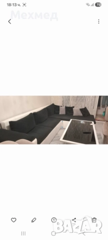 Ъглов диван с 2 табуретки, снимка 2 - Дивани и мека мебел - 52527135