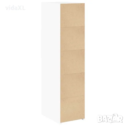 vidaXL Висок шкаф, бял, 30x42,5x124 см, инженерно дърво, снимка 6 - Бюфети - 56148180