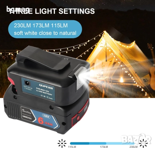 QUPPER GAA_18V-48 USB-A и USB-C адаптер за акумулаторни батерии 18V Bosch Professional , снимка 7 - Други инструменти - 52111820