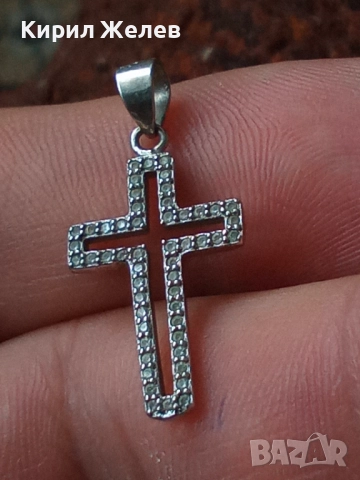 Старо сребърно кръстче 38271, снимка 6 - Колиета, медальони, синджири - 52359494