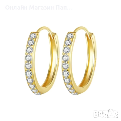 Bamoer 925 сребърни обеци хугита с цирконий, златни/сребърни, 9-12мм, сертификат,, снимка 9 - Обеци - 52339582