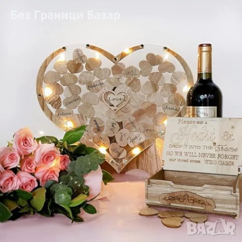 Нови Сърца за гости, сватбена декорация с кутия и LED осветление декор, снимка 7 - Други - 51131517
