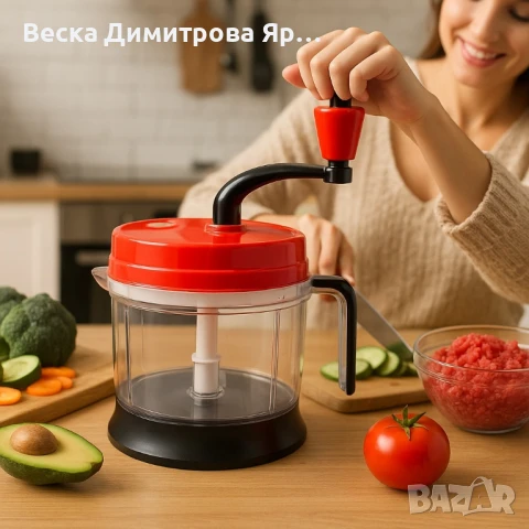 Мултифункционален кухненски чопър 2L – Смила, нарязва и миксира само с едно завъртане, снимка 3 - Чопъри и пасатори - 51331780