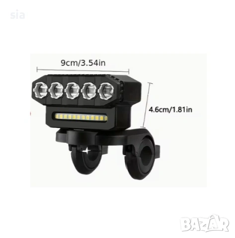Фар за мотор, скутер, тротинетка или велосипед, Халоген, Led светлина, 5LED, USB, снимка 2 - Аксесоари и консумативи - 49052335