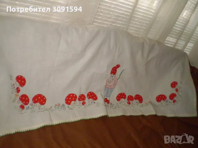 Старо ръчно бродивано перде ковьор, снимка 4 - Други ценни предмети - 48809950