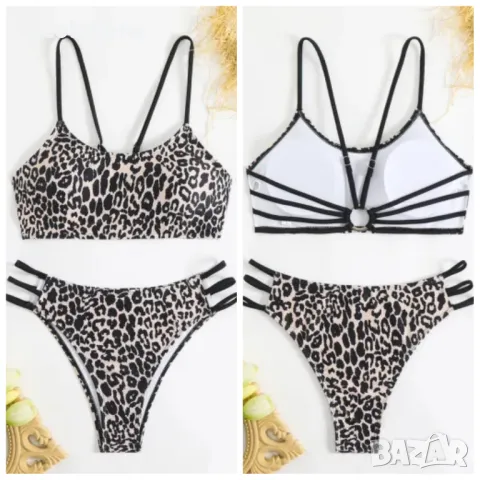 Секси дамски бански костюм от две части с леопардов принт, 5цвята , снимка 3 - Бански костюми - 49944768