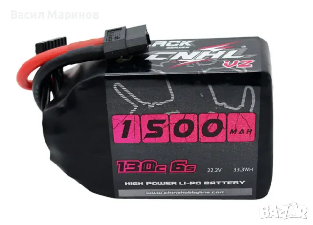 Продавам Li-Po батерия CNHL 6s 1.5Ah 130c за състезателни дронове (1500 mAh), снимка 2 - Друга електроника - 40330501