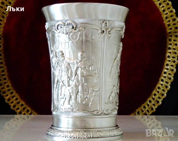 Калаена халба,чаша с авторски ловни картини 600 мл. , снимка 3 - Антикварни и старинни предмети - 52201637