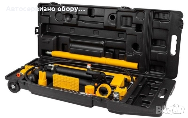 
Хидравлична разпъвачка за автомобили JCB има капацитет 10 т, като се състои от 16 части. 
