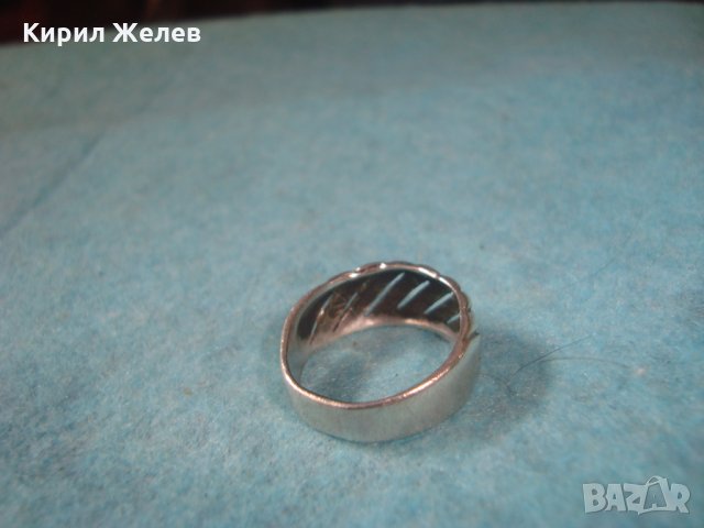 СТАР СРЕБЪРЕН АРТ ДЕКО ПРЪСТЕН ВИСОКА ПРОБА СРЕБРО АНГЛИЯ АЖУРНА МАЙСТОРСКА РЪЧНА ИЗРАБОТКА 25805, снимка 14 - Пръстени - 35747958